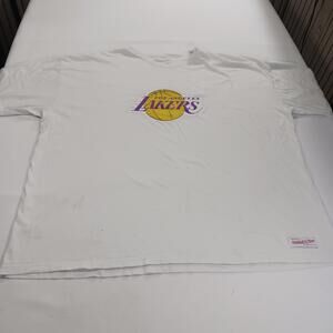 Mitchell & Ness Los Angeles Lakers T-Shirt Men's 5XL White Cotton Basketball